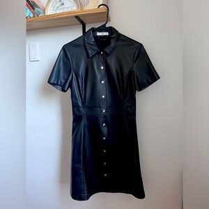 Mango Vegan Leather Dress